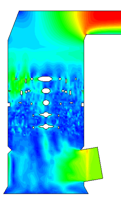 CFD plot showing the gas velocity