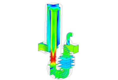 Flow distribution inside the bicarbonate reactor