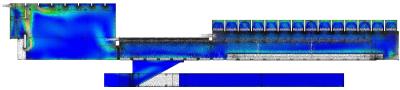 Visualization of the moist air flow (velocity)