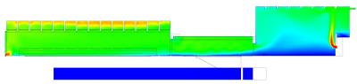 Air temperature distribution in the hall